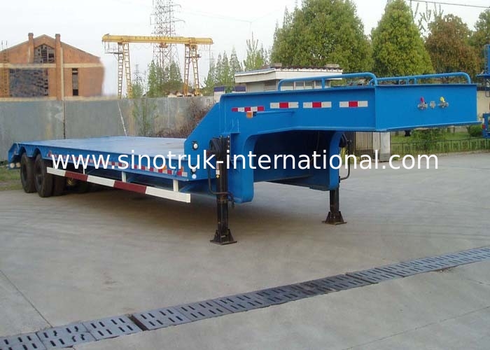 Transport 2 Axles 45 Tons 13m Heavy Equipment Trailer Truck With Low Bed