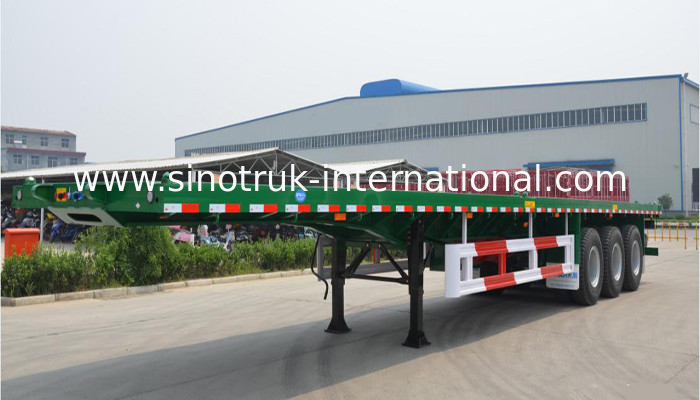Flat-bed Semi Trailer Truck 3 Axles 30-60Tons 13m for Container Loading