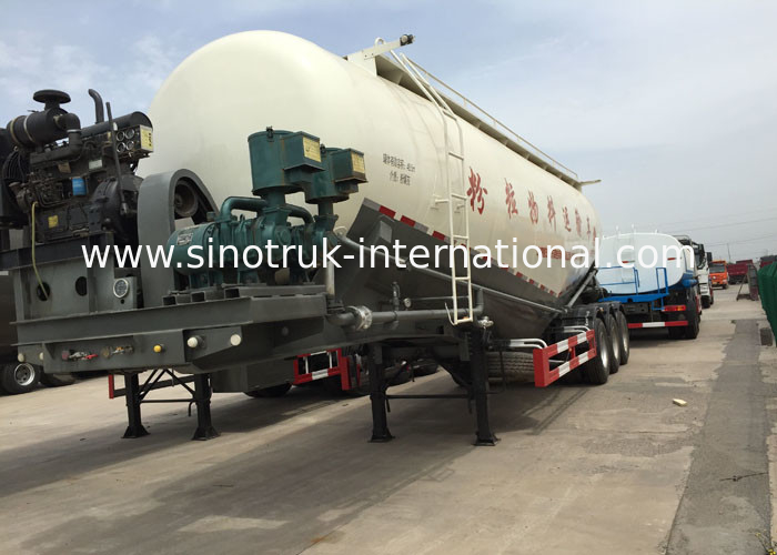 48.5cbm Mn Steel  Bulk Cement Tank Semi Trailer Truck ISO / 3C / BV / IFA / SGS