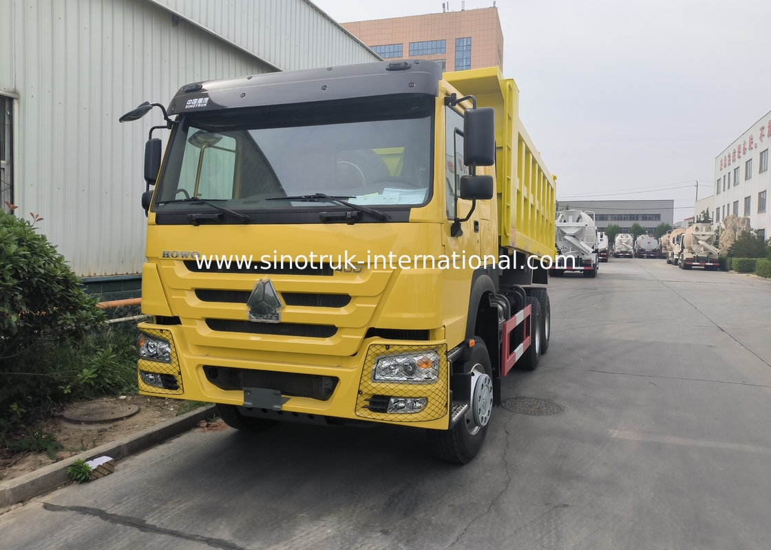 Sinotruk Howo Tipper Dump Truck 10Wheels 400Hp 6 × 4 Middle Lifting Yellow