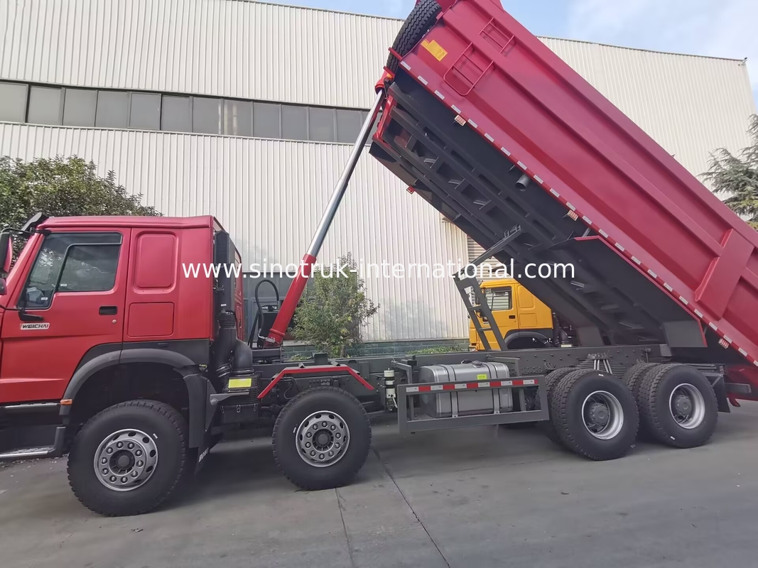 HOWO 12 Wheels Sinotruk 8X4 Dump Truck 400hp For Mining LHD  U Type Container