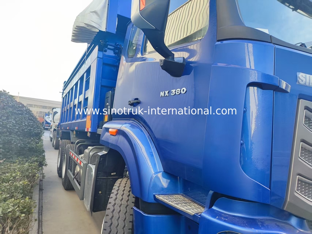 Powerful Versatile HOWO 6x4 380HP Blue Dump Truck With 20CBM Square Cargo Box And Waterproof Tarp Flip Cove