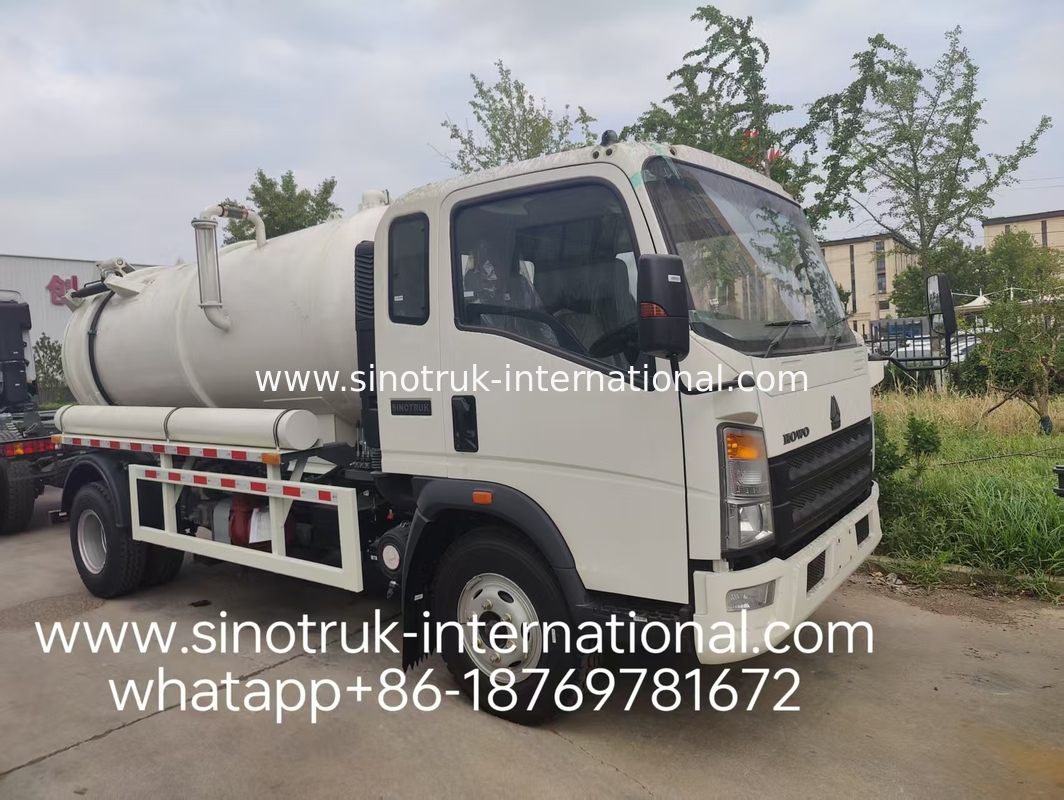 4*2 Drive HOWO Sewage Suction Truck: 6m³ Tank, 160HP , 8.00R20 Tires, Light-Duty Sewage Truck ,Efficient Sanitation Vehicle
