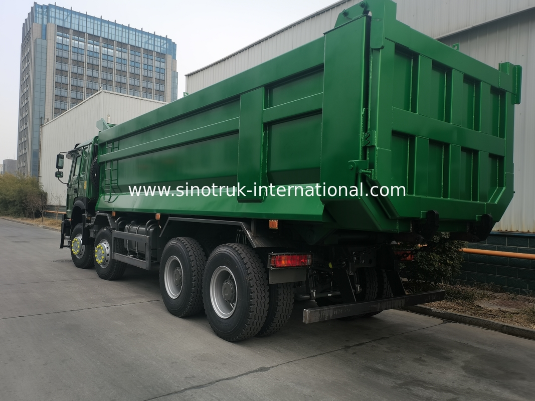 SINOTRUK HOWO 400HP 8X4 Tipper Dump Truck Construction Old Front Face Ghost Face cab Military Bumper  U Type Container