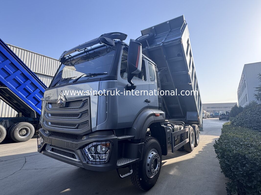SINOTRUK HOHAN New Howo Tipper Dump Truck  Middle Lifting  6 × 4 RHD  Cargo Box  19-20CBM Customer-customized color Diamond Silver 400HP