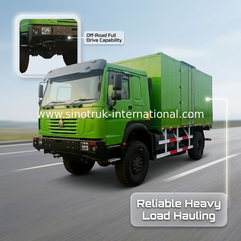4X4 LHD Cargo Truck with 5000*2300*2300 mm Cargo Tank and 16T Rear Axle for Heavy Duty Transport