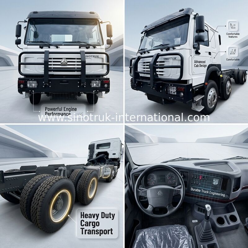 Sinotruk HOWO 8X4 Cargo Truck 400hp 12 Wheels Ghost Face Cab