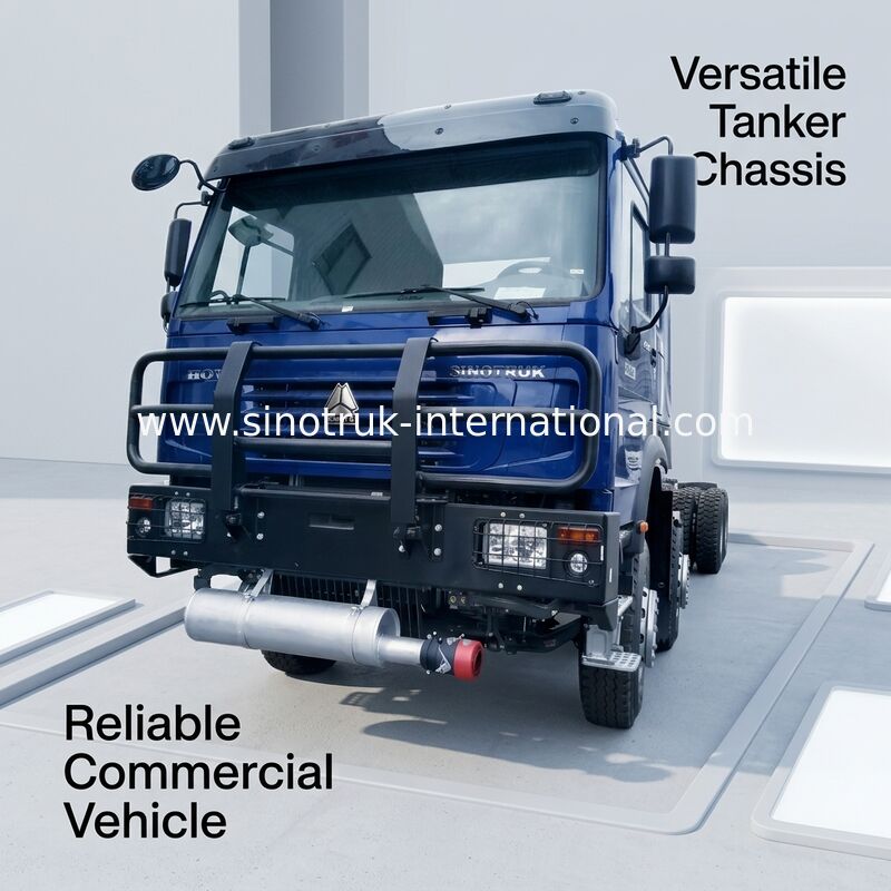 SINOTRUK HOWO Oil Tank Truck Chassis 400HP 8X4 LHD 50 Tons 40CBM
