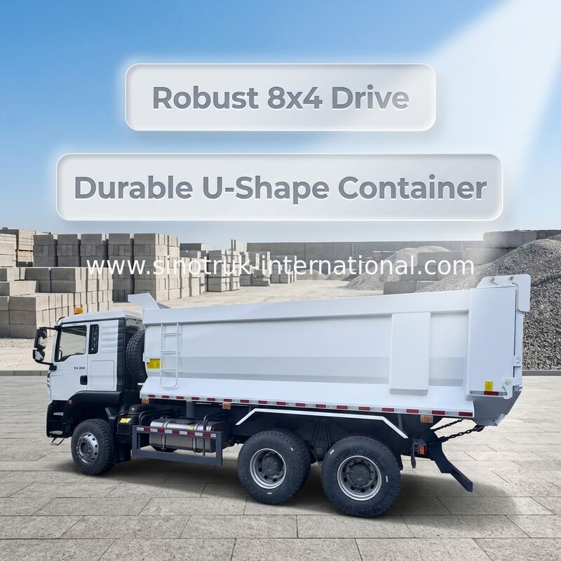 SINOTRUK HOWO TX Model 380HP LHD Tipper Dump Truck 6X4 Utype Container White