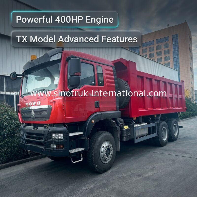 SINOTRUK HOWO TX Model 400HP LHD Tipper Dump Truck 6X4 With Warning lights