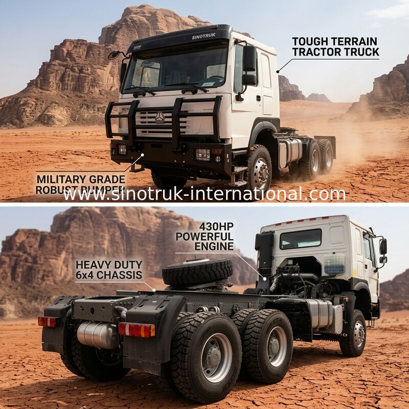 SINOTRUK 430 horsepower 6 × 4 tractor with a military bumper