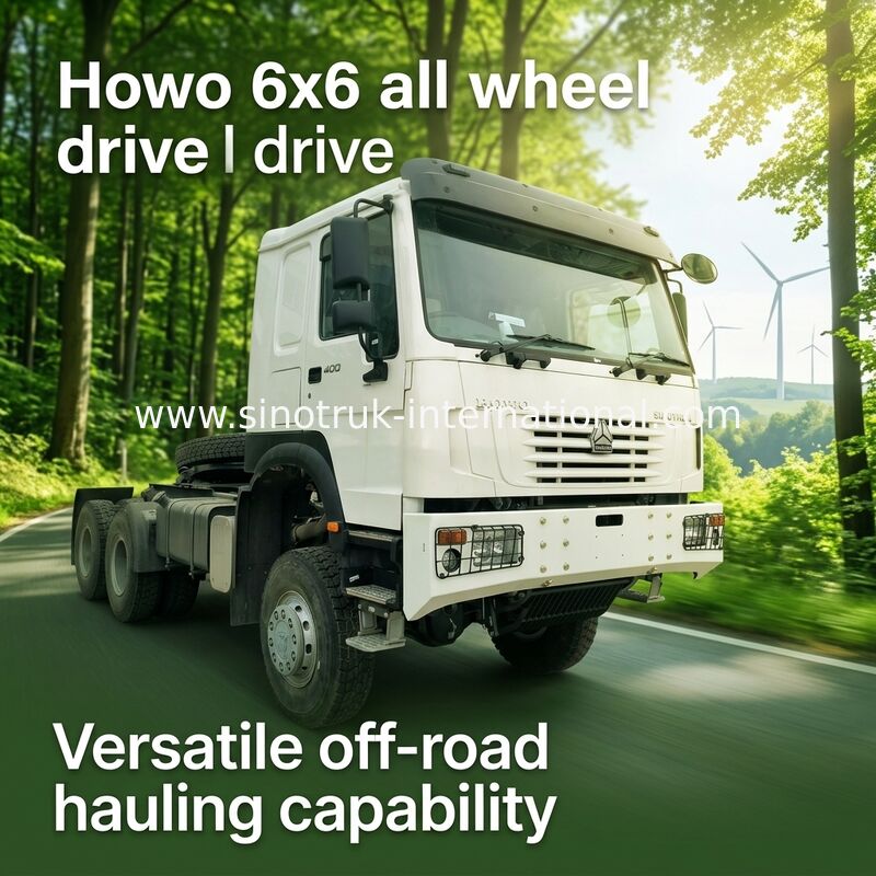 Sinotruk Howo Tractor Truck Rhd All Wheel Drive 6 × 6 Weichai 400Hp White