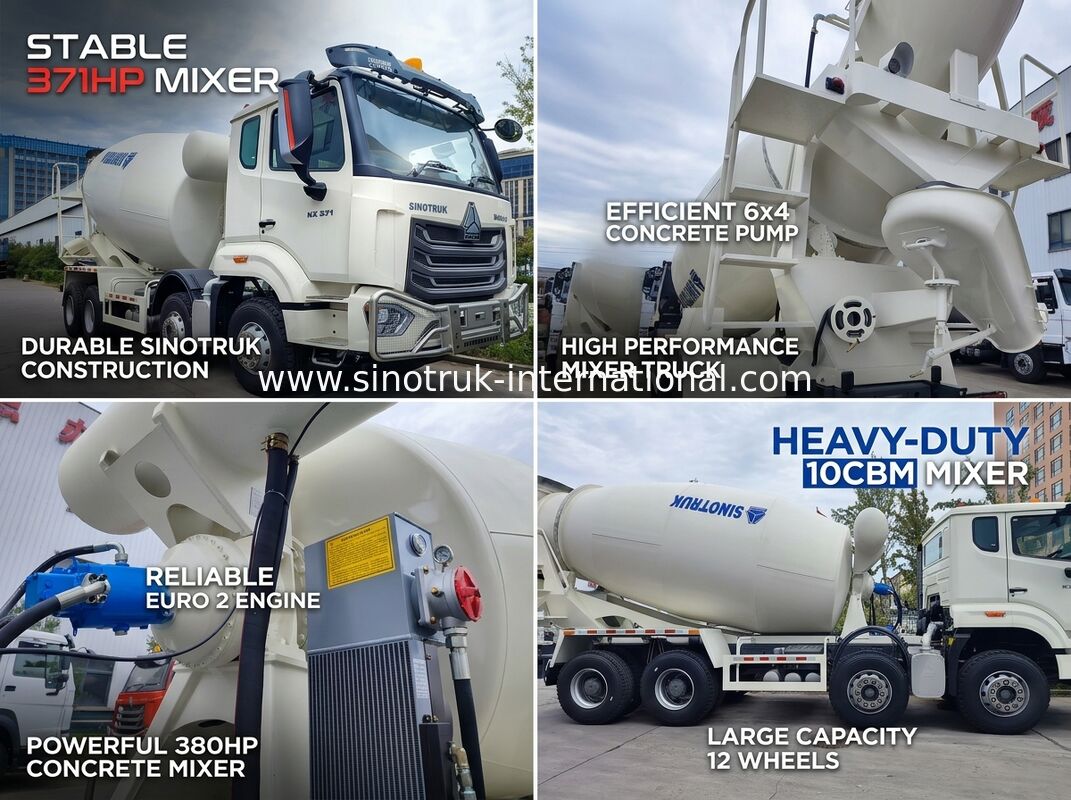 High Horsepower 371HP Low Fuel Consumption HOWO Mixer Truck LHD 6×4 10wheels