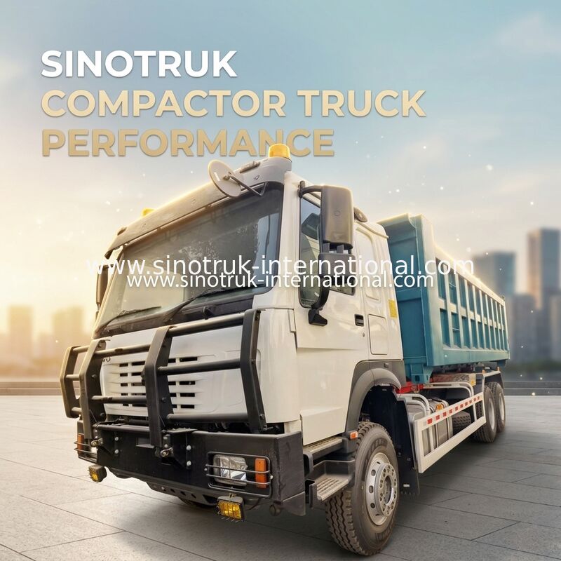 SINOTRUK  Hook-Arm Garbage Truck with 20-Ton HYVA Hook Arm, 43-Wheelbase Chassis and Customizable Container Volume