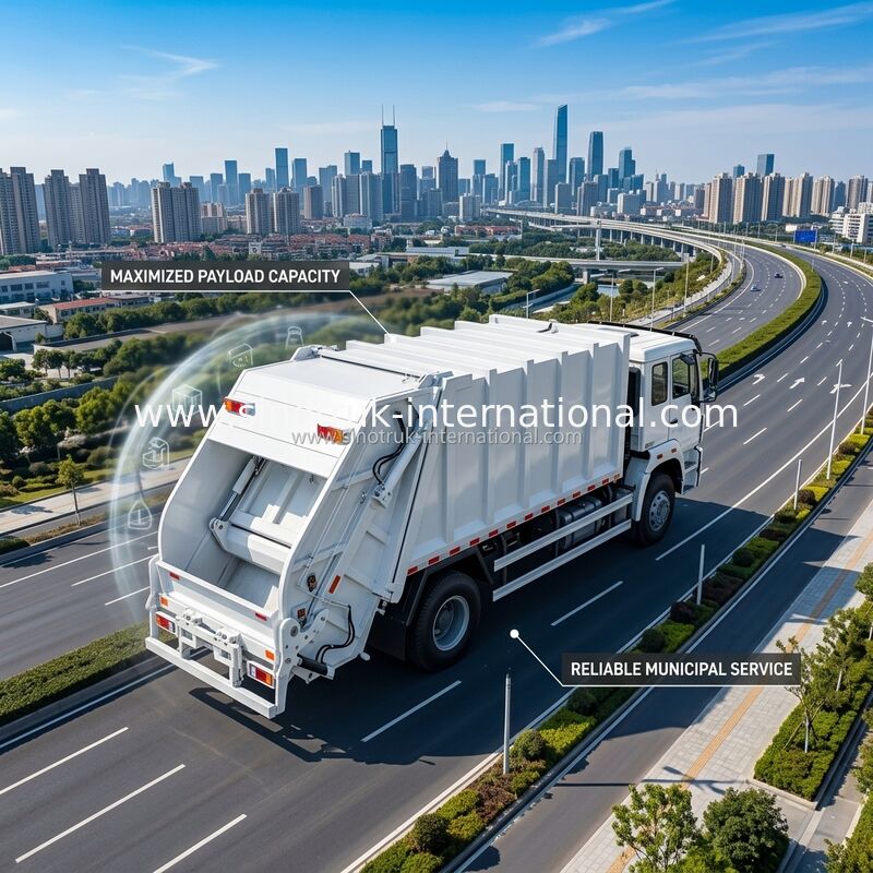 Professional 4×2 Garbage Collection Truck 10-12 CBM Rubbish Bin Truck