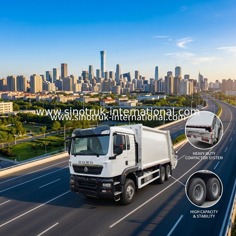 18m³ Large Volume Compression Garbage Truck with 371HP Engine and Heavy-Duty Tires for Efficient Waste Management