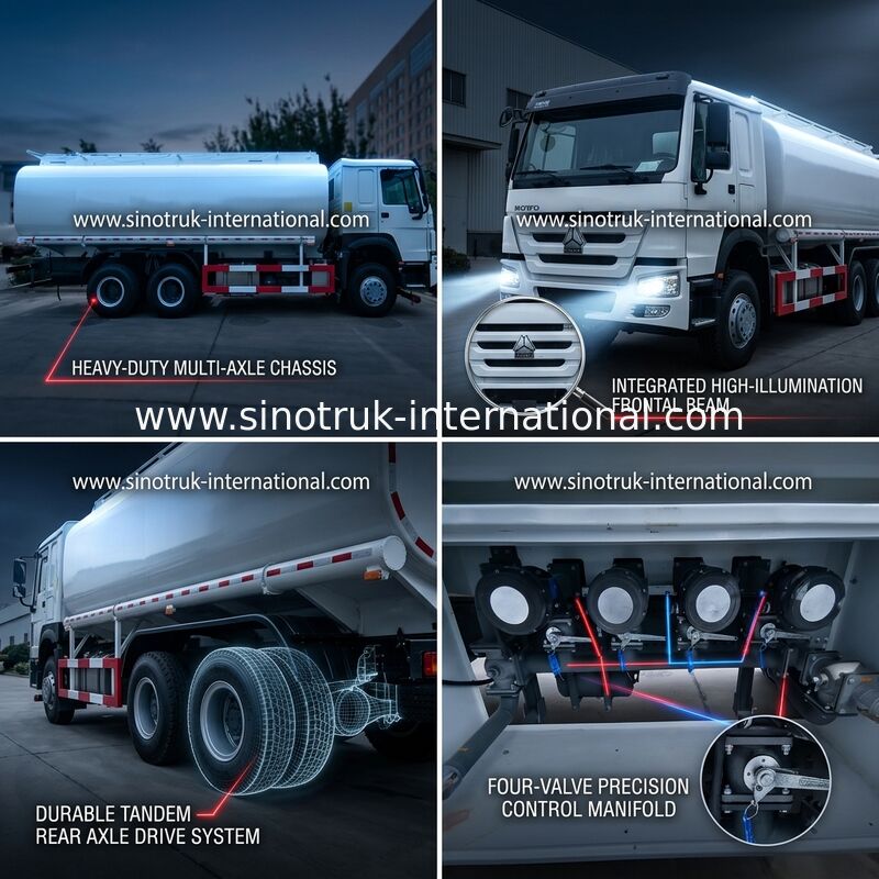 HOWO 6×4 10 Wheels Oil Tank Truck 400HP 20CBM For Transportation