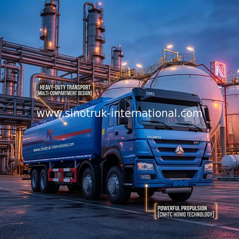 High Efficiency Oil Tank Truck 8X4 LHD Euro2 371HP