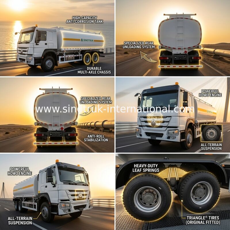 HOWO 6*4 340HP Weichai engine, 25CBM oil tank truck