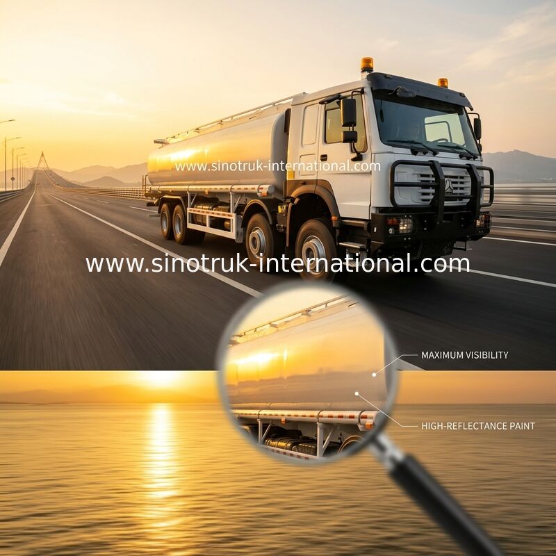 SINOTRUK HOWO Red 371HP 8×4 12Wheels High Capacity Oil Tank Truck 30CBM