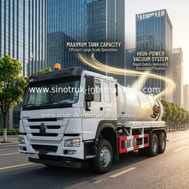 Vacuum Pump Sewage Suction Truck Septic Tank Cleaning Truck 18CBM LHD 336HP