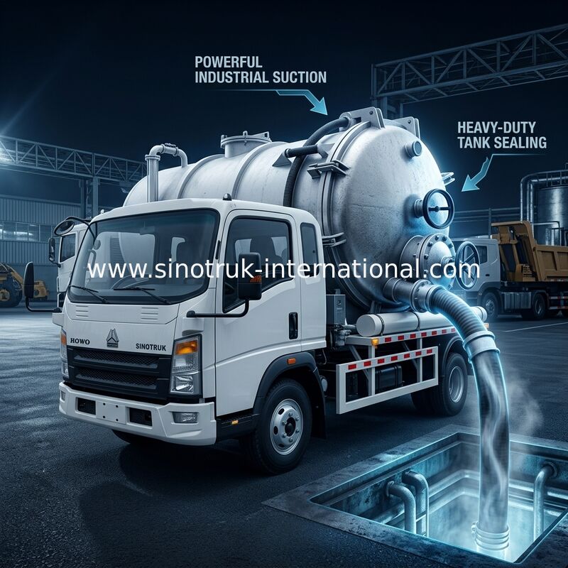 4*2 Drive HOWO Sewage Suction Truck: 6m³ Tank, 160HP , 8.00R20 Tires, Light-Duty Sewage Truck ,Efficient Sanitation Vehicle
