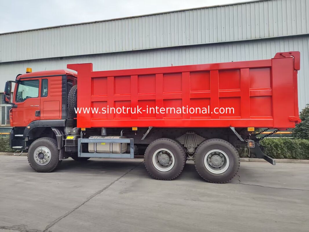High Efficiency 6×4 HOWO TX Tipper Truck | Red Body, 400HP Engine, 20CBM Container, 60 Tons Heavy-Duty Transport