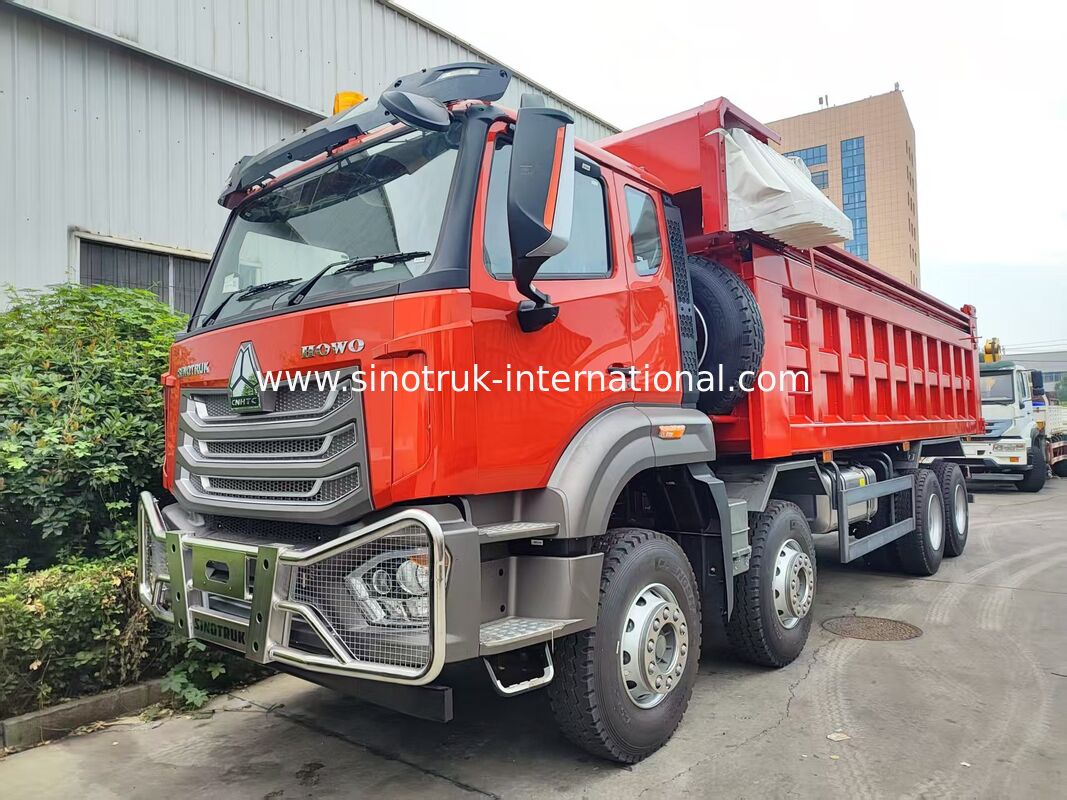 Super Bearing HOWO 8×4 Red Tipper | 371HP Strong Power, 27CBM Large Capacity, 80–100T Heavy-Duty Transport