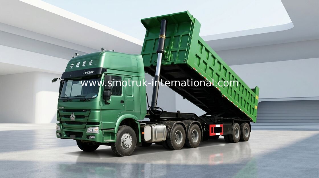 Hydraulic Tipper Semi Trailer Truck 80 Tons 25-45CBM For Cargo Transport
