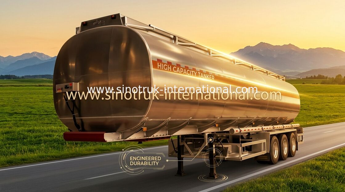 Semi Trailer Oil Tank Truck 3 Axles 50-80 Tons 45-60CBM SINOTRUK HOWO