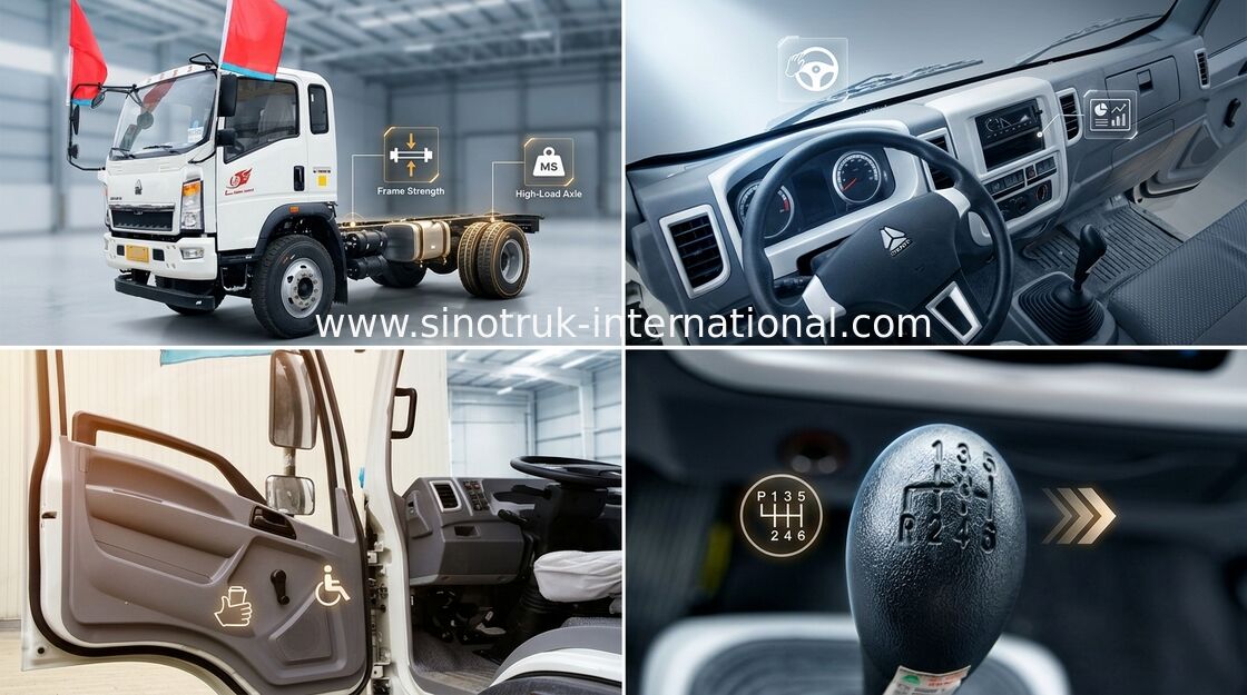 Small Goods Transporting Light Duty Trucks Two Sits Single Berth With A / C