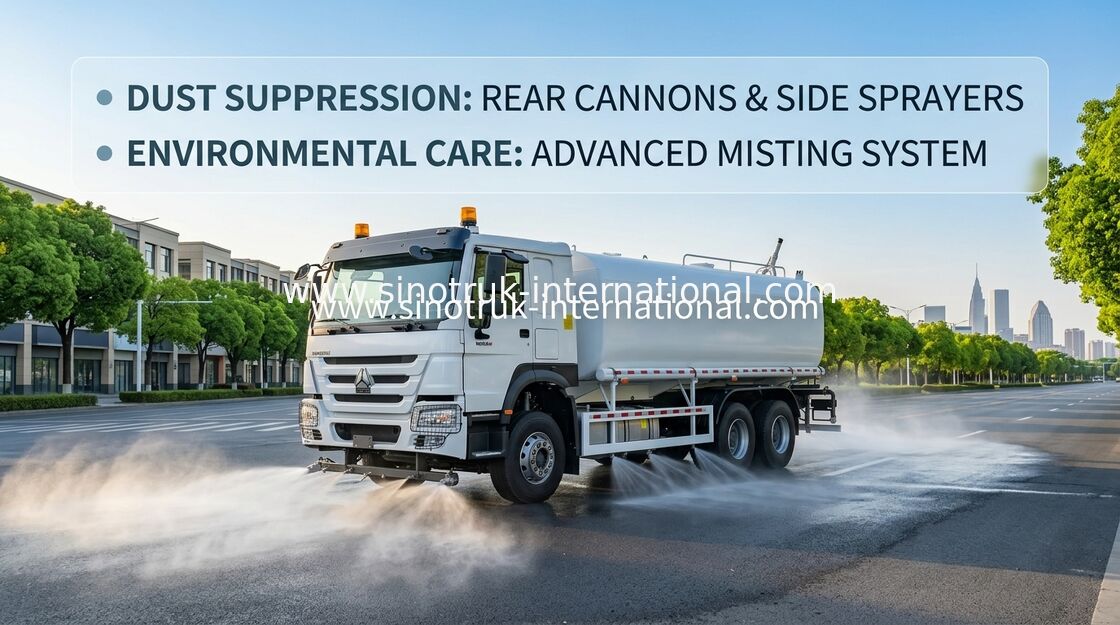 Sinotruk HOWO White RHD 6x4 Water Tank Truck ZZ1257V4347B1 With High Pressure Flush Function
