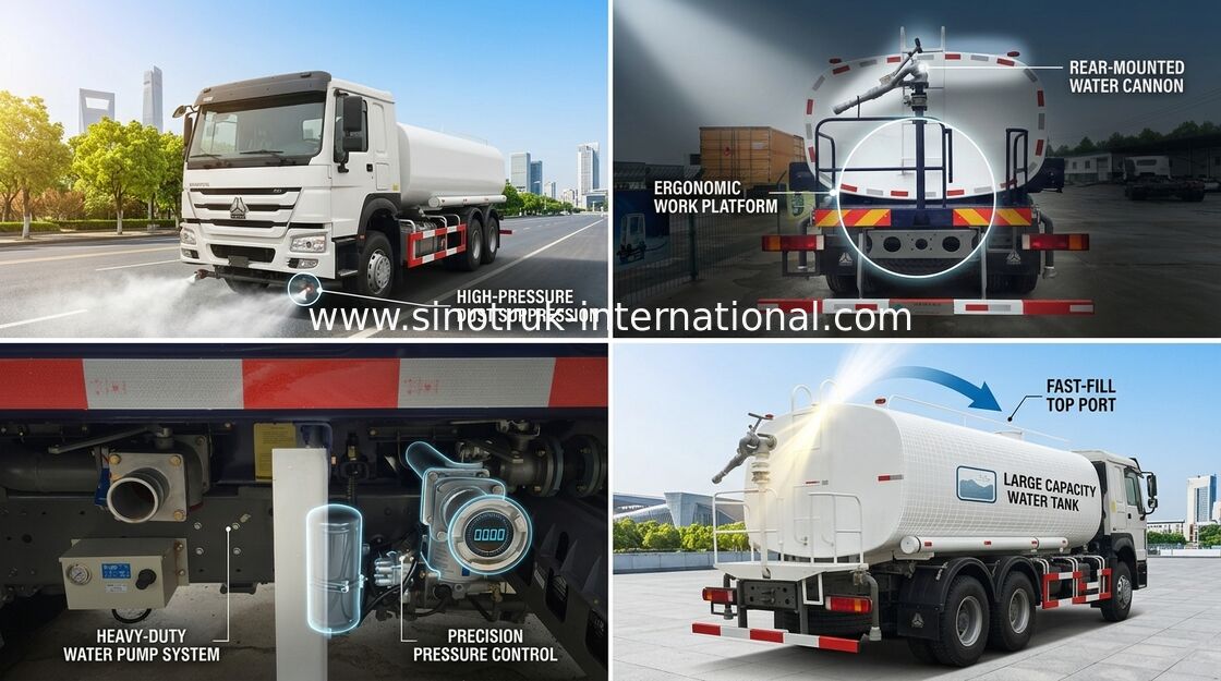 Green Water Carrying Water Tanker Truck LHD 6X4 15 - 25CBM Drinking Water Truck