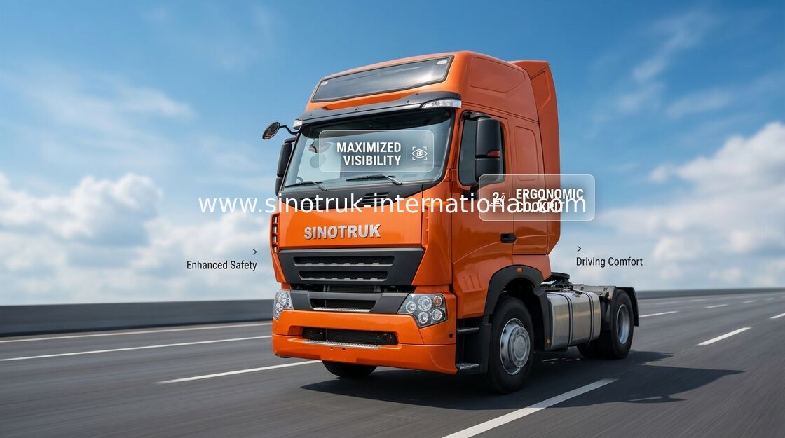 Reliable Howo Tractor Truck Orange Color Tractor And Truck Low Fuel Consumption