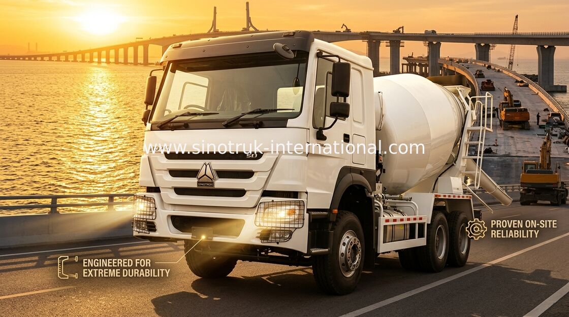 High Horsepower 400HP HOWO Mixer Truck 6-12CBM LHD 6×4 10 Wheels