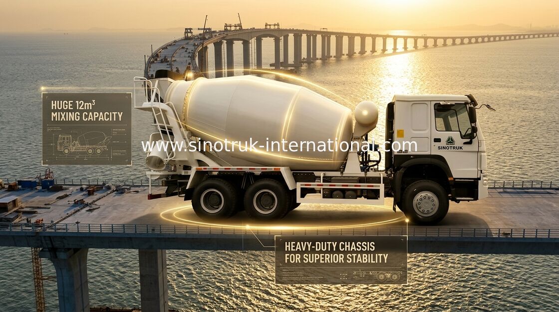 10-20CBM SINOTRUK HOWO Concrete Mixer Truck 6 X 4 Euro 2 340Hp Construction
