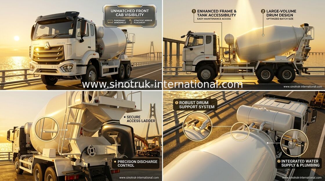 Sinotruk Howo N7 Concrete Mixer Truck 6-10CBM 6 X 4 Euro 2 Mixing Plant