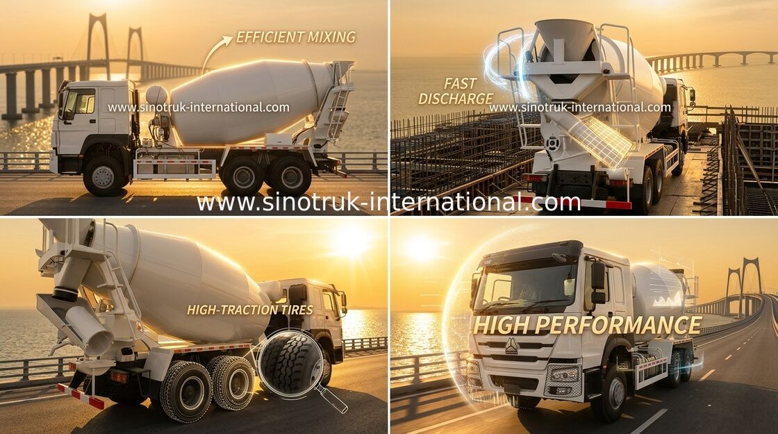 Sinotruk Howo Concrete Mixer Truck 10-20CBM 6 X 4 Euro 2 340Hp Construction