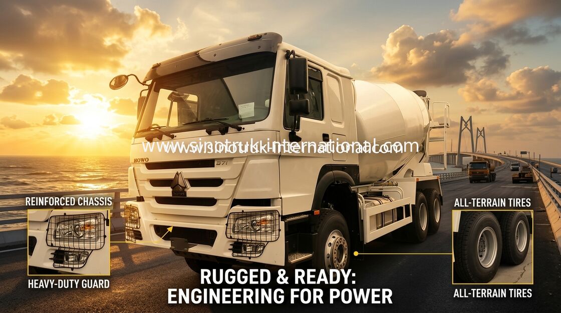 HOWO 371HP 10m³ Concrete Mixer Truck with Eaton Pump & Motor for Heavy-Duty Construction