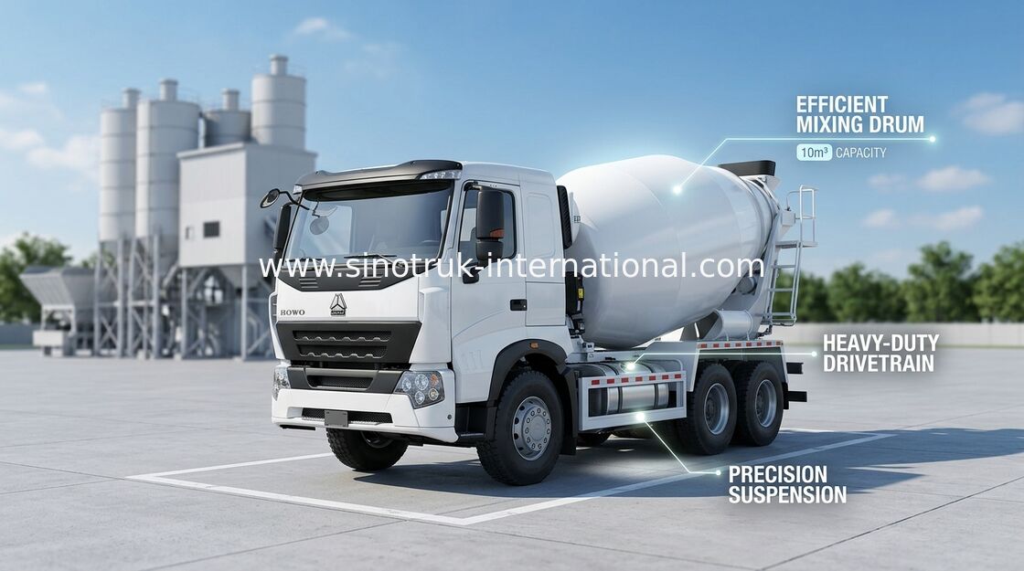 336HP 6X4 LHD A7 Concrete Mixer Truck 9CBM , Wear Resistant Tank Cement Truck Mixer