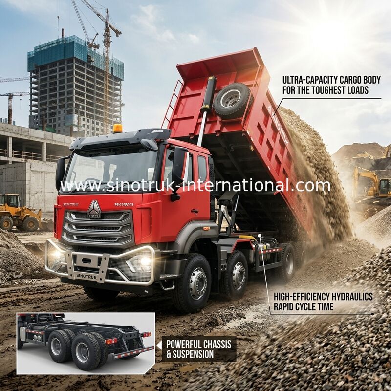 7800×2300×1500mm Cargo Box Heavy-Duty Hauler with Heavy-Duty and Heavy-Duty WD615.47 Engine Type