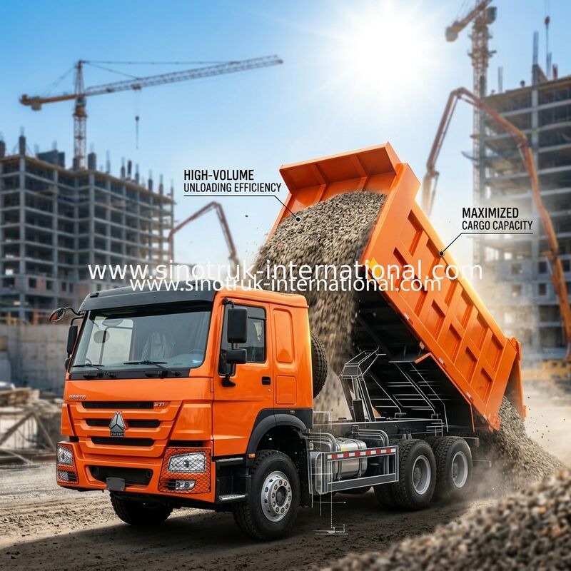 371HP 6x4 Dump Truck 20.01CBM Payload Mastery For Heavy Duty Efficiency