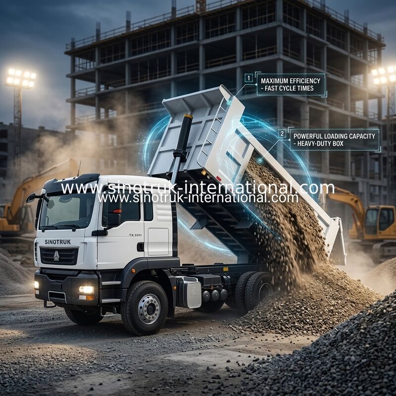 SINOTRUK TX Dump Truck Chassis with 371HP Engine, 30-40 Tons Load Capacity and LHD / RHD Optional