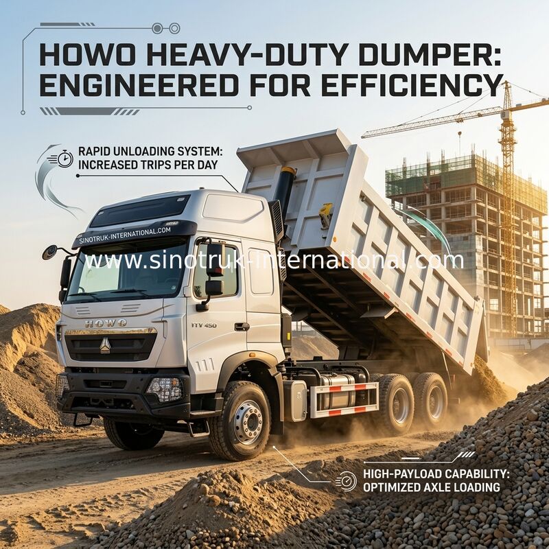 Inotruk New Howo Tipper Dump Truck Chassis Weichai Engine 8 × 4 LHD 430HP