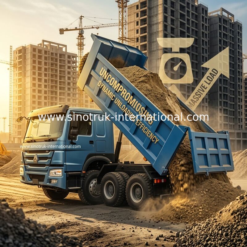 Captivating Blue HOWO 8×4 380HP 26.91CBM Dump Truck Where Power Meets Precision In Every Load!