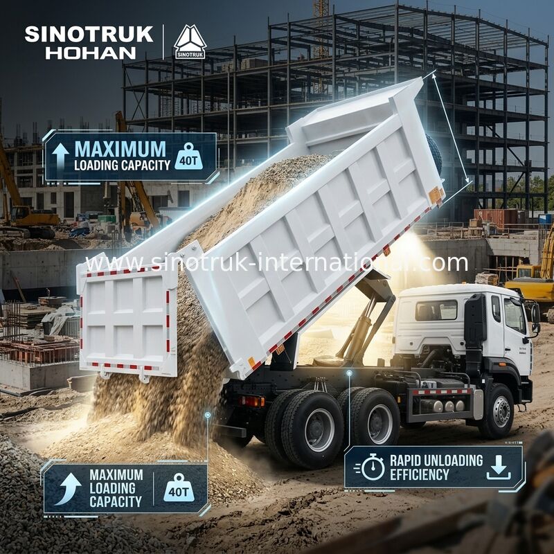 SINOTRUK HOWO 400 HP Tipper Dump Truck For Construction N7 Military Bumper Warning Light