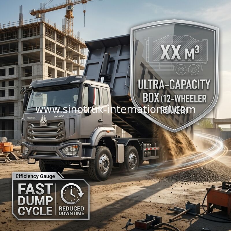 5300*2300*1500mm Cargo Box Heavy Duty Dump Truck For Smooth Cargo Transportation RHD / LHD Driving Type
