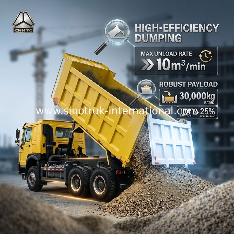 Sinotruk Howo Tipper Dump Truck  6 × 4  Lhd 10 Wheels 20CBM Cargo Box Mining Tires
