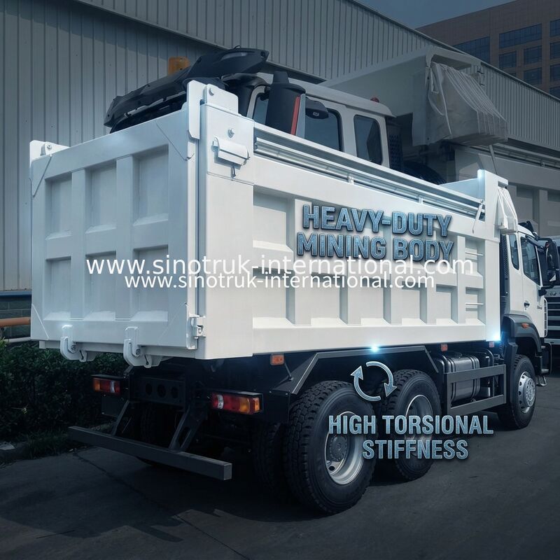 Sinotruk Tipper Dump Truck  Brand New 6 × 4  Nx 20CBM White With Automatic Tarpaulin