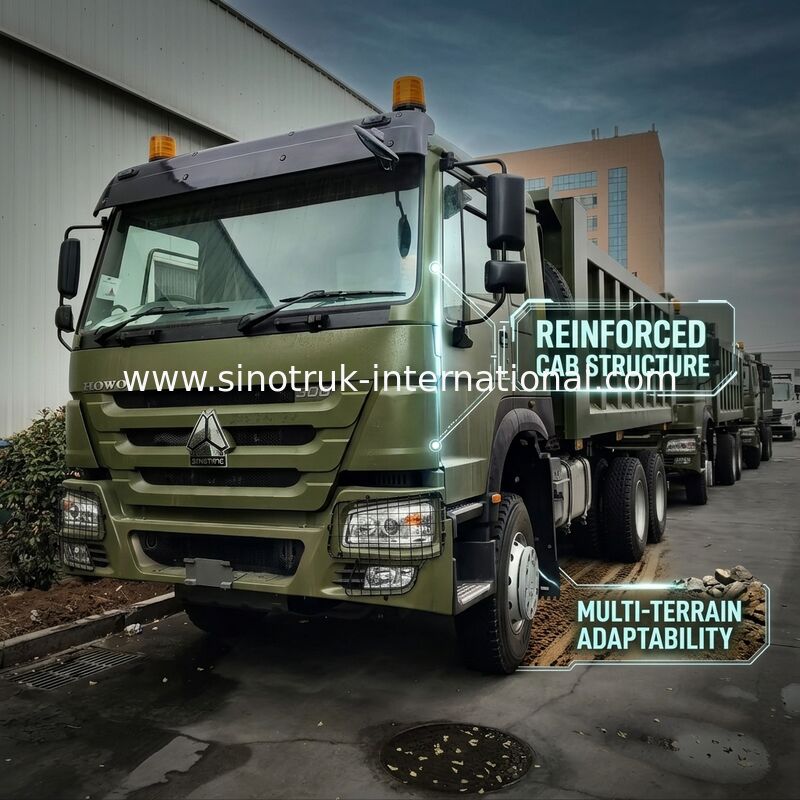 SINOTRUK HOWO 400HP Green Tipper Dump Truck RHD 6×4 12wheels High Horsepower